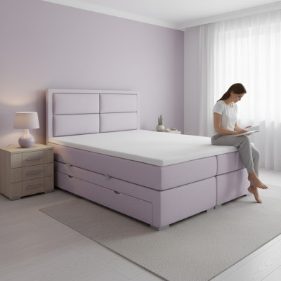 Luxe slaapkamer bed dubbel gestoffeerd modern design meubilair boxspringbed