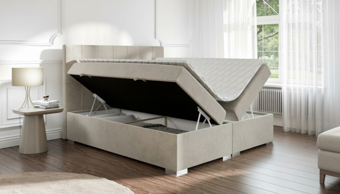 Bed Luxe Slaapkamer Tweepersoonsbed Textiel Bekleding Ontwerp Meubels Boxspringbed