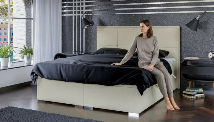 Slaapkamer Bed Bekleding Stof Ontwerp Luxe Meubels Tweepersoonsbed Boxspringbed
