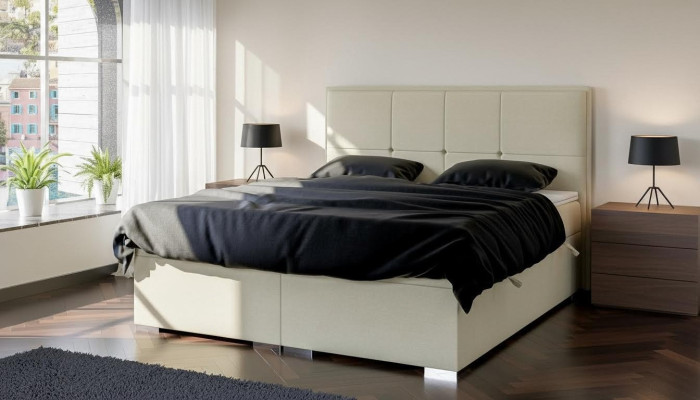 Slaapkamer Bed Bekleding Stof Ontwerp Luxe Meubels Tweepersoonsbed Boxspringbed