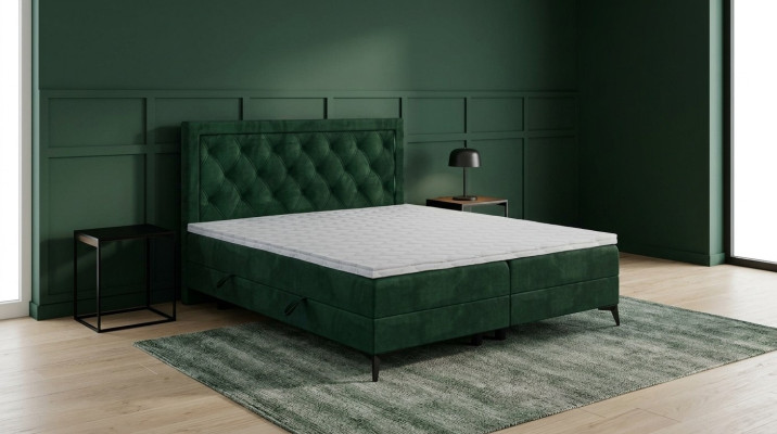 Luxe gestoffeerd boxspringbed tweepersoons gestoffeerd stoffen design bed meubels