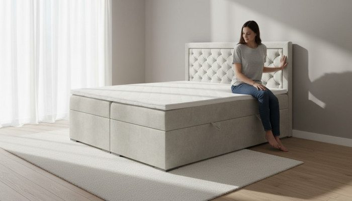 Slaapkamer bed luxe meubels stijl modern boxspringbed design tweepersoonsbed