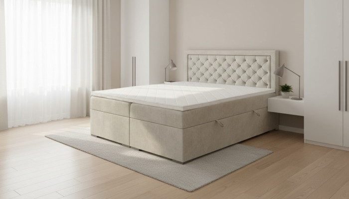 Slaapkamer bed luxe meubels stijl modern boxspringbed design tweepersoonsbed