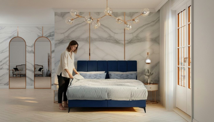 Modern bed bedroom designer double bed box spring bed upholstered bed