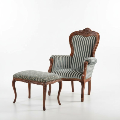 Klassieke fauteuil Woonkamer Eenpersoons Designer gestoffeerde zitting Stoffen meubels