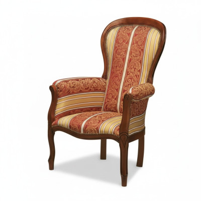 Klassieke fauteuil, luxe gestoffeerde fauteuil, houten frame, nieuw