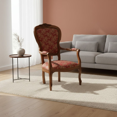 Stoel met armleuning Eetkamerstoel Leunstoel Ontwerp Beklede stoel Designer meubels