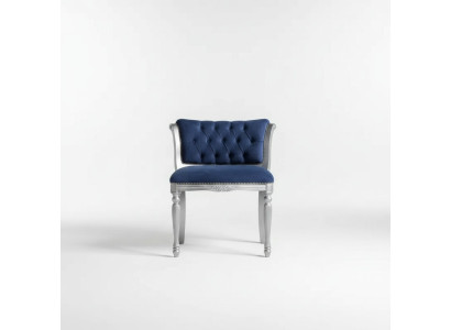 Blauwe Chesterfield eetkamerstoel Zitmeubel Gestoffeerde stoel fauteuil Klassiek design