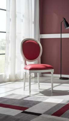 Eetkamerstoel Roze Gestoffeerde Klassieke Textiel Fauteuil met Leuning