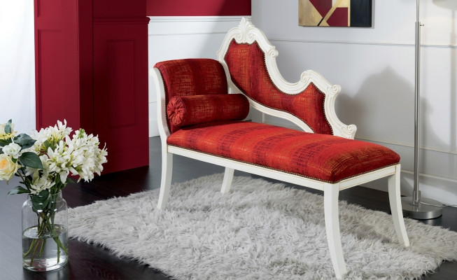 Rode chaise longue Klassieke meubels Woonkamermeubels Designer ligbed