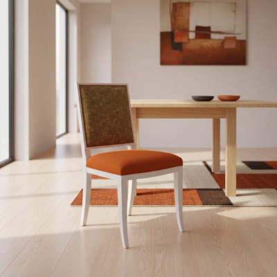 Eetkamer stoel ontwerper hout luxe stijl klassieke gestoffeerde stoel