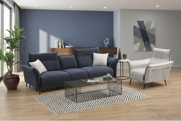 Bankstel Luxe Driepersoonsbank Beklede Fauteuil Woonkamer Bank Nieuw