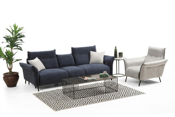 Bankstel Luxe Driepersoonsbank Beklede Fauteuil Woonkamer Bank Nieuw