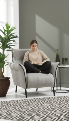 Fauteuil Ontwerp Bekleding Stof Meubels Luxe Woonkamer Modern Gestoffeerde Fauteuil Nieuw