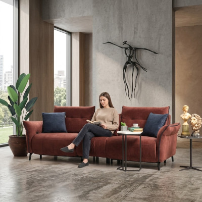 Designerbank Woonkamer Nieuwe Gestoffeerde Bank Vierzitsbank Moderne Meubels