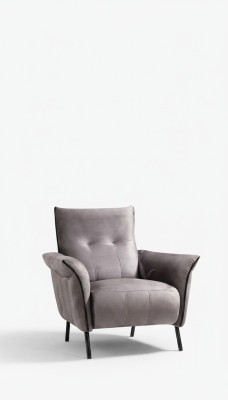 Ontwerper fauteuil Woonkamer meubels Modern luxe fauteuil Grijs gestoffeerd textiel