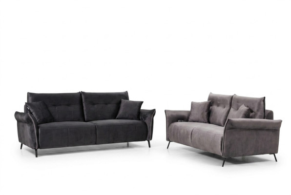 Bankstel set 2 delig Woonkamer 2x Bank Bankstel Driezitter Modern Meubilair