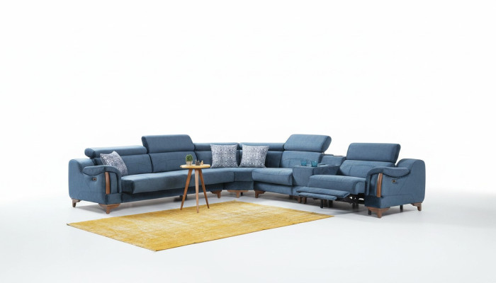 Luxe stoffen hoekbank L-vormig modern design meubilair voor de woonkamer