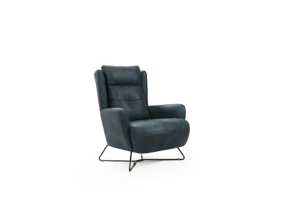 Moderne Zwarte Fauteuil Woonkamer Designstoel Textiel Bekleding Stof