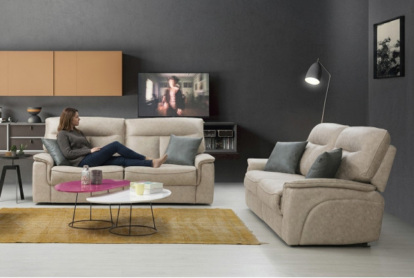 Compleet set 2-delige driezitsbank bankstel modern design woonkamer