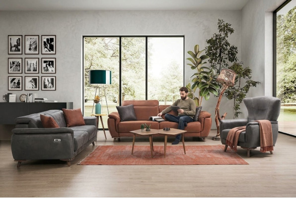 Bankstel 3-delig Woonkamer Driezitsbank Bank Modern Fauteuil Luxe