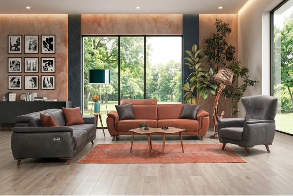 Bankstel 3-delig Woonkamer Driezitsbank Bank Modern Fauteuil Luxe