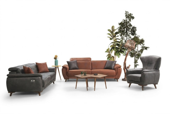 Bankstel 3-delig Woonkamer Driezitsbank Bank Modern Fauteuil Luxe