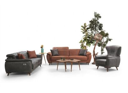 Bankstel 3-delig Woonkamer Driezitsbank Bank Modern Fauteuil Luxe