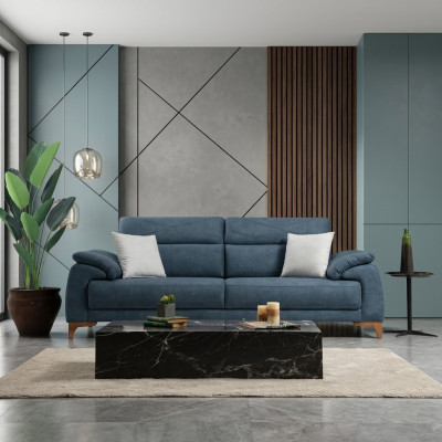 Bank Bank Woonkamer Modern Meubilair Driezitter Blauwe Bank Design