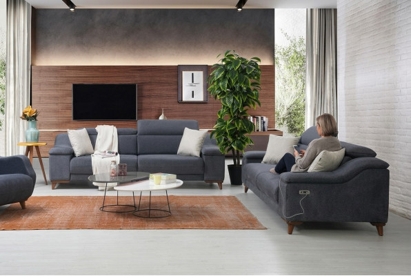 Ontwerp driezitsbank bank gestoffeerd modern woonkamer textielbank nieuw meubilair