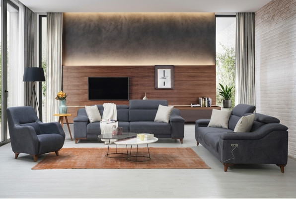 Ontwerp driezitsbank bank gestoffeerd modern woonkamer textielbank nieuw meubilair