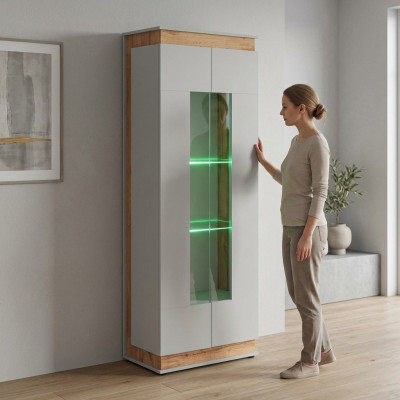 Witte vitrine Luxe woonkamerkasten Houten meubels Nieuwe designmeubels