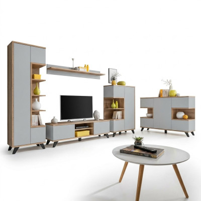 Woonkamerset 5-delig Luxe woonkamermeubels Houten meubelset TV-standaard Nieuw