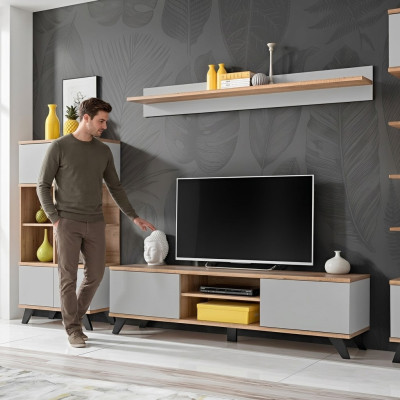 Woonkamer luxe set tv-standaard modern rek meubilair hout ontwerper