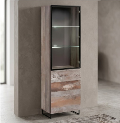 Vitrine Design Kast Hout Modern Nieuw Meubels Grijs Hout Inrichting