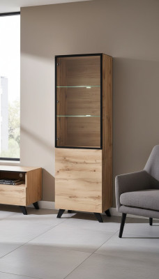 Woonkamer Luxe Vitrine Kast Hout Modern Meubilair Designer Inrichting