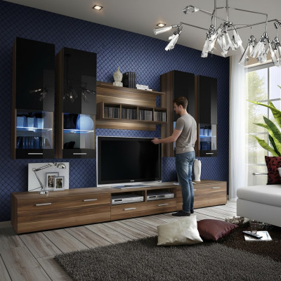 Ontwerp woonwand tv-standaard 4x wandkast lowboard wandrek luxe meubilair.