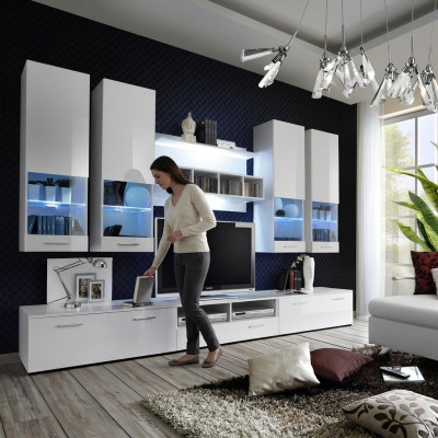 Woonwand tv-standaard Sideboard Designer Modern Woonkamerplanken Hout Nieuw