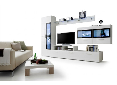 Woonkamer luxe set TV-standaard vitrine houten wandkast Nieuw