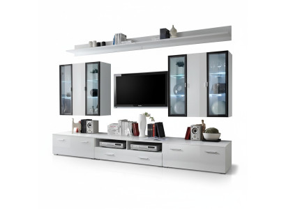 Woonkamerset Designer woonkamer inrichting wandkast wit --> Woonkamerset Designer woonkamer inrichting wandkast wit