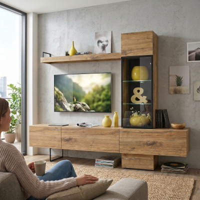 Woonkamerontwerp Woonkamerset Lowboard Wandplank TV-standaard Nieuwe meubels