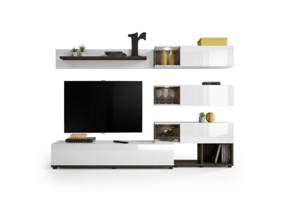 Woonkamerontwerp wandplank tv-standaard plank woonkamer houten inrichting