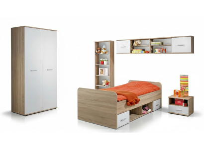 Compleet kinderkamerset nachtkastje designbed moderne kledingkast meubels