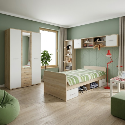 Kinderkamer set Bed Nachtkastje Ontwerper Kledingkast Modern Inrichting 4-delig