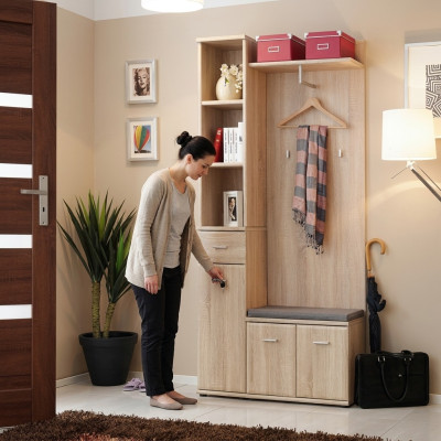 Gangkapstok Kast Kledingrek Hout Modern Meubilair Garderobe Hal
