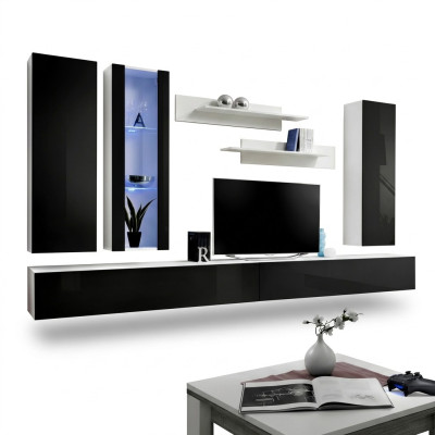 Woonkamerset 7-delig Luxe Woonwand Modern Designer Wandkast Nieuwe TV-standaard  Woonkamerset 7-delig Luxe woonwand Modern design wandkast Nieuwe tv-standaard