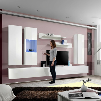 Woonwand Hout Woonkamer Meubels Wit TV-standaard Modern Design Wandplanken