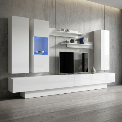 Woonwand Hout Woonkamer Meubels Wit TV-standaard Modern Design Wandplanken
