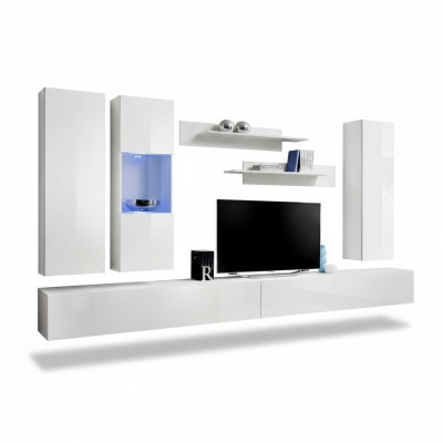 Woonwand Hout Woonkamer Meubels Wit TV-standaard Modern Design Wandplanken