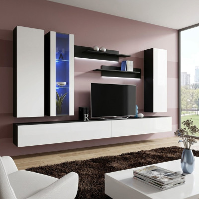 Luxe tv-meubelstandaard van hout, ontworpen in een moderne stijl voor de woonkamer. Nieuw.